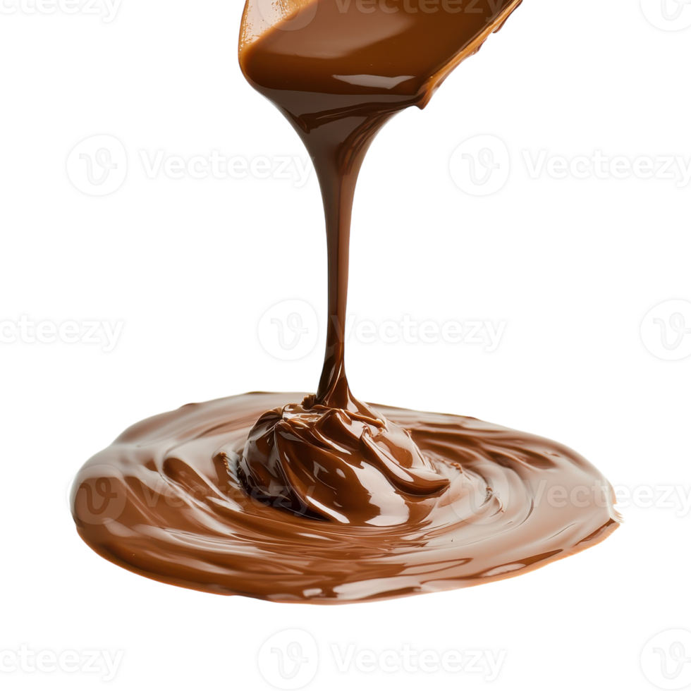 Delicious Flowing Chocolate for Dessert Recipes on transparent background png