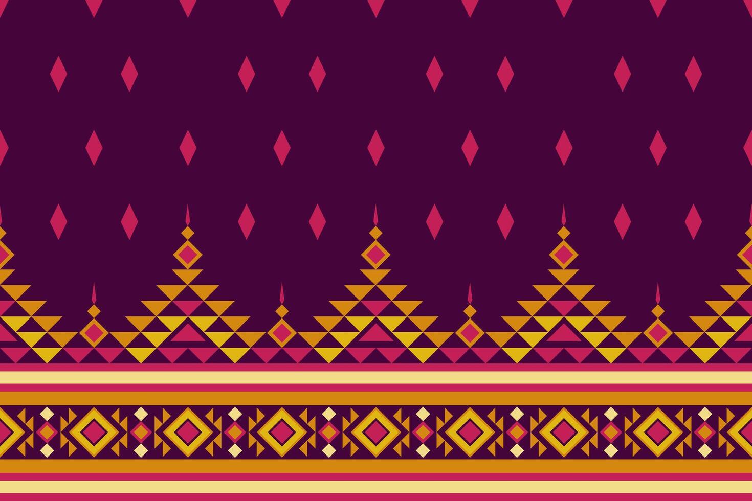 Ethnic tribal seamless design Native American Navajo and Southeast Asian Aztec motifs, ideal for home decor textiles, wallpaper, rugs, and carpets, with an earthy palette and intricate geometrics vector