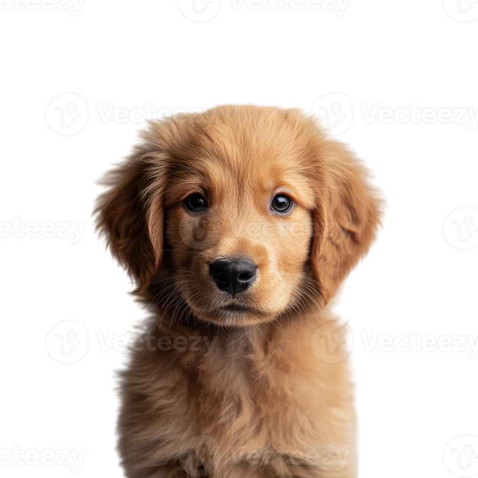 Adorable Golden Retriever Puppy Playing in the Meadow on transparent background png