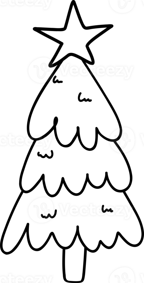 Whimsical Christmas Tree Coloring image Illustration png