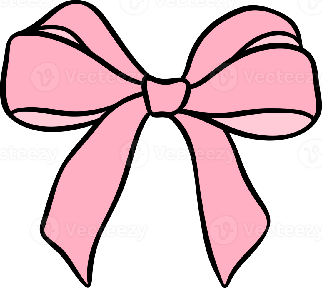 Preppy Coquette Double Bow Ribbon doodle lined pastel png