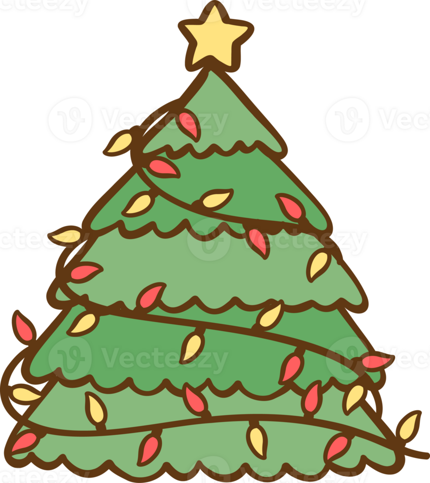 Retro Mexican Christmas tree pinata Doodle Cartoon png