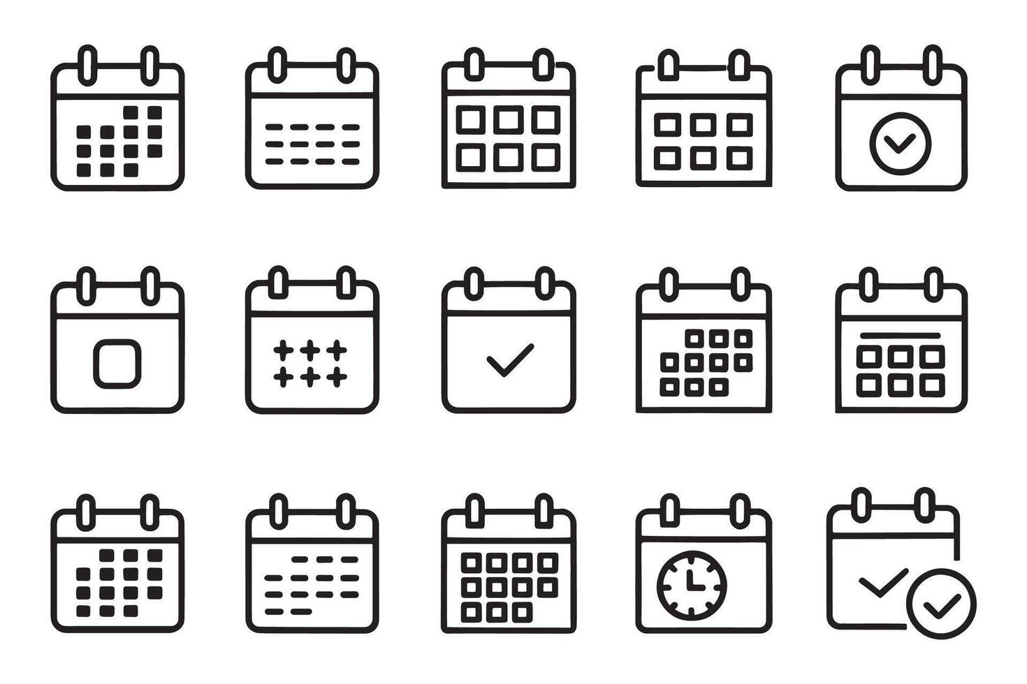 Month, week, year, schedule, time, event, calendar, notification isolated flat illustration white background vector