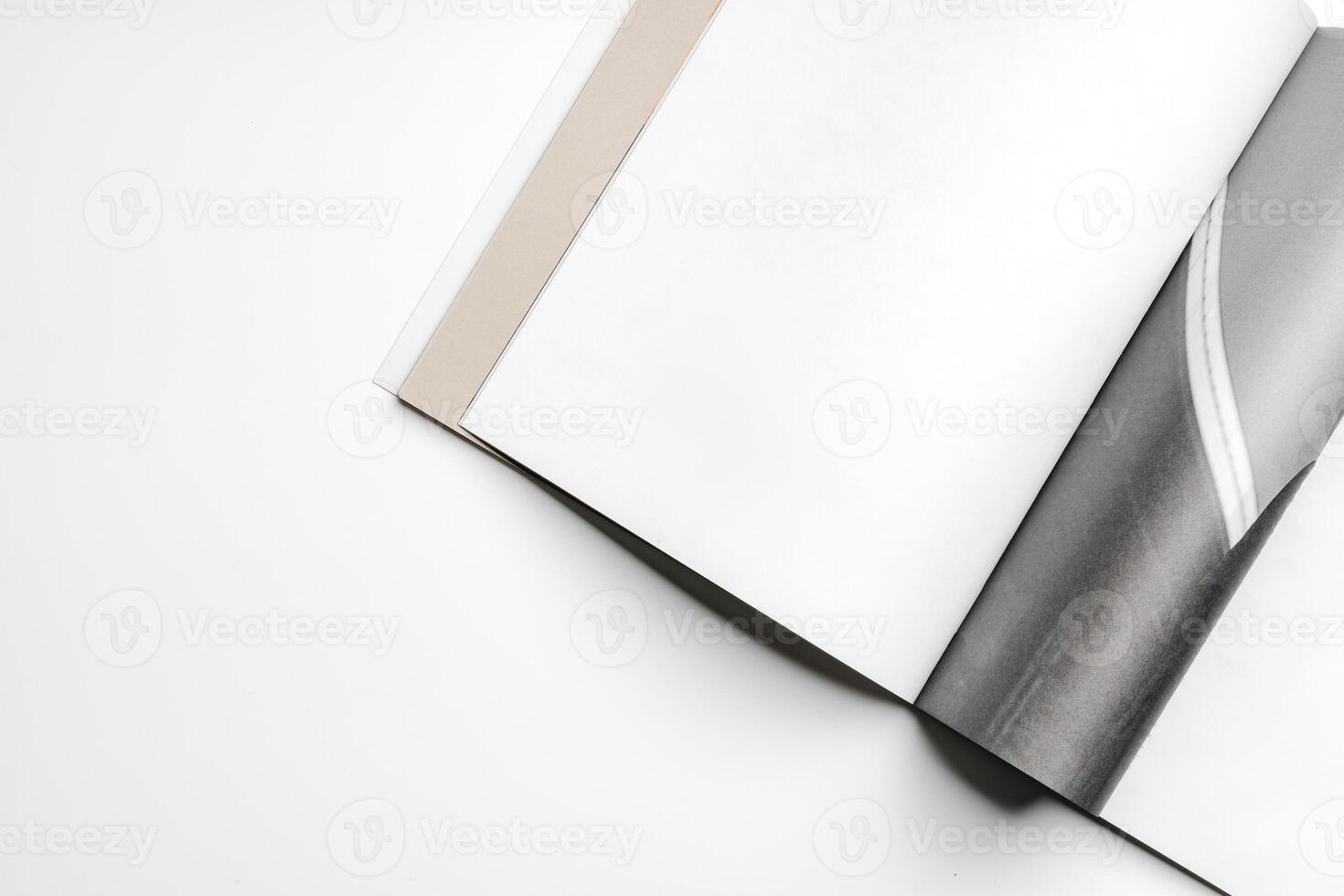 Magazine clean page mockup background concept close up photo
