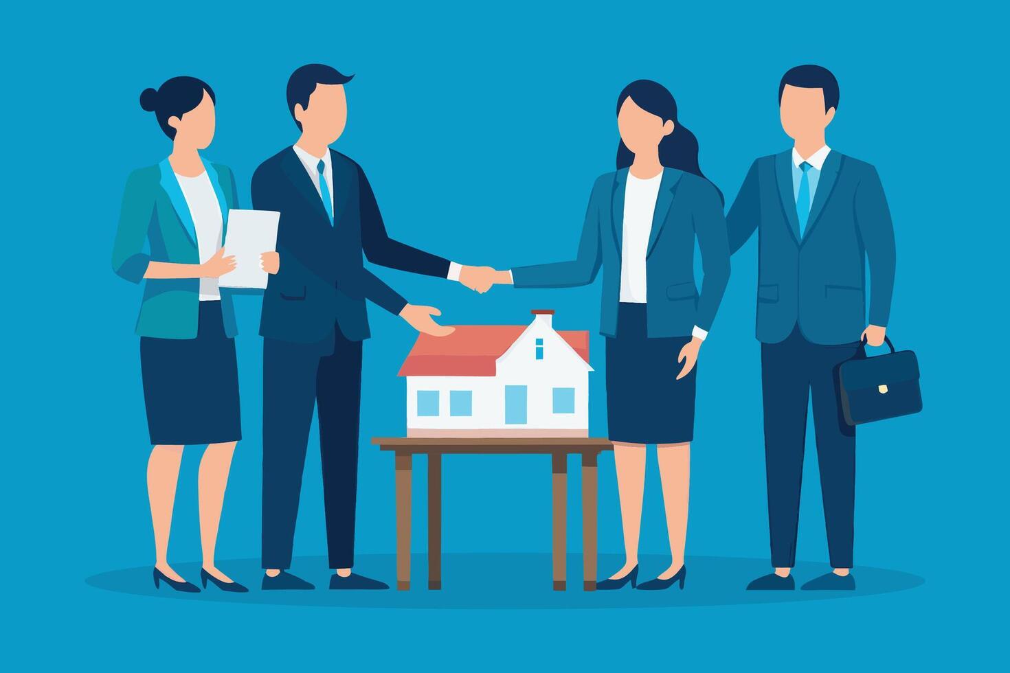 Client woman sign signature contract rental purchase, buyer home or apartment with landlord, realtor after banker agreement mortgage, loan success or done. Property lease agent concept.. vector