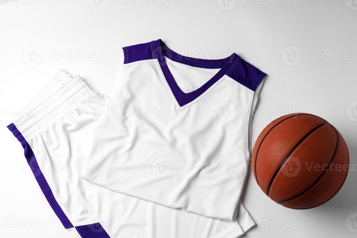 Basketball uniform on white background top view photo