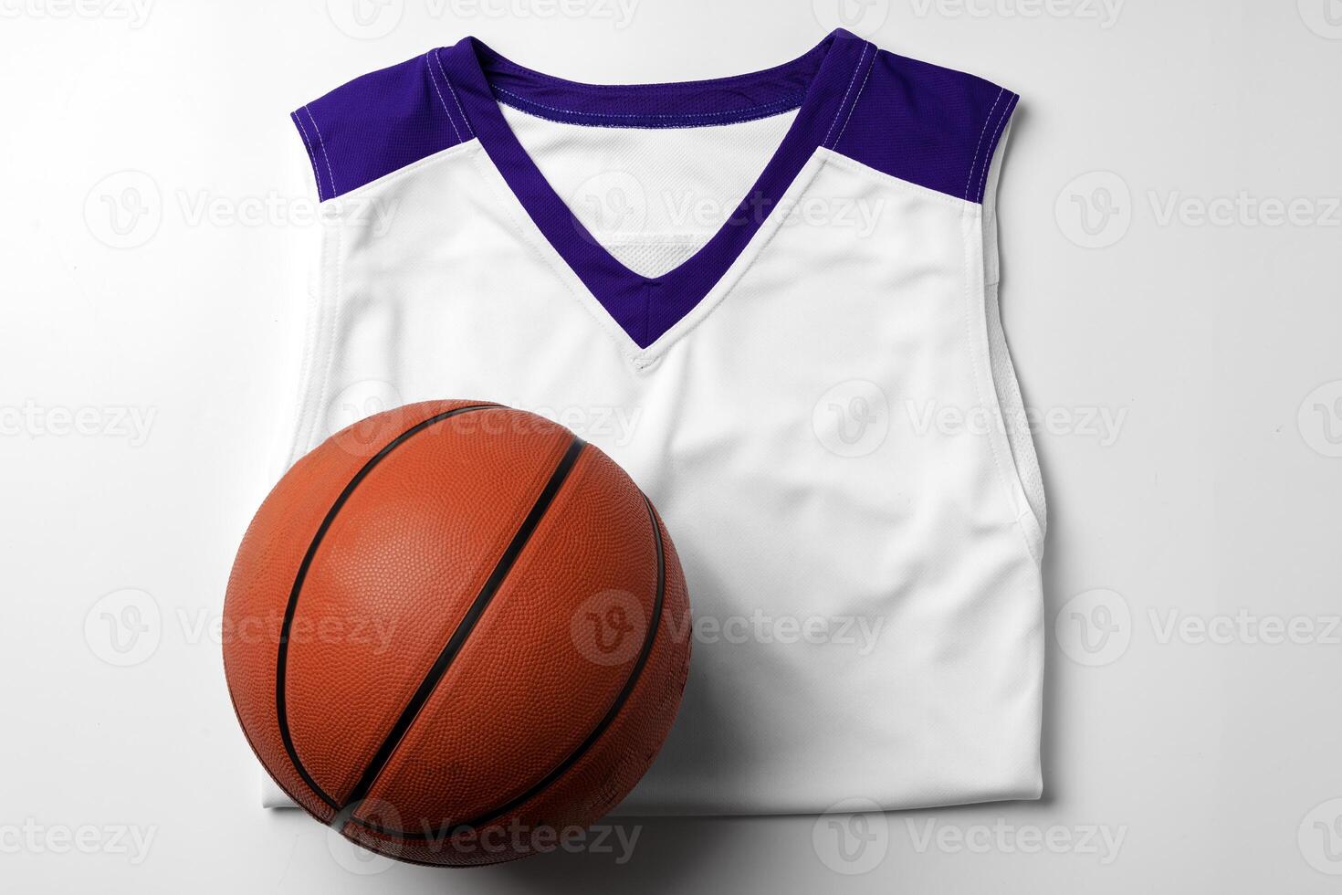 Basketball uniform on white background top view photo