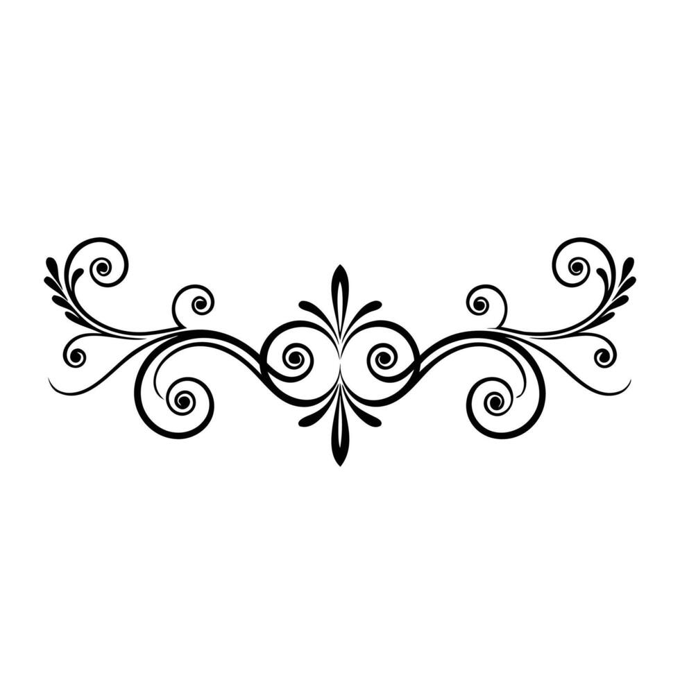 An elegant black and white decorative design showcasing swirling patterns, adding a touch of sophistication. flat illustration on white background. vector