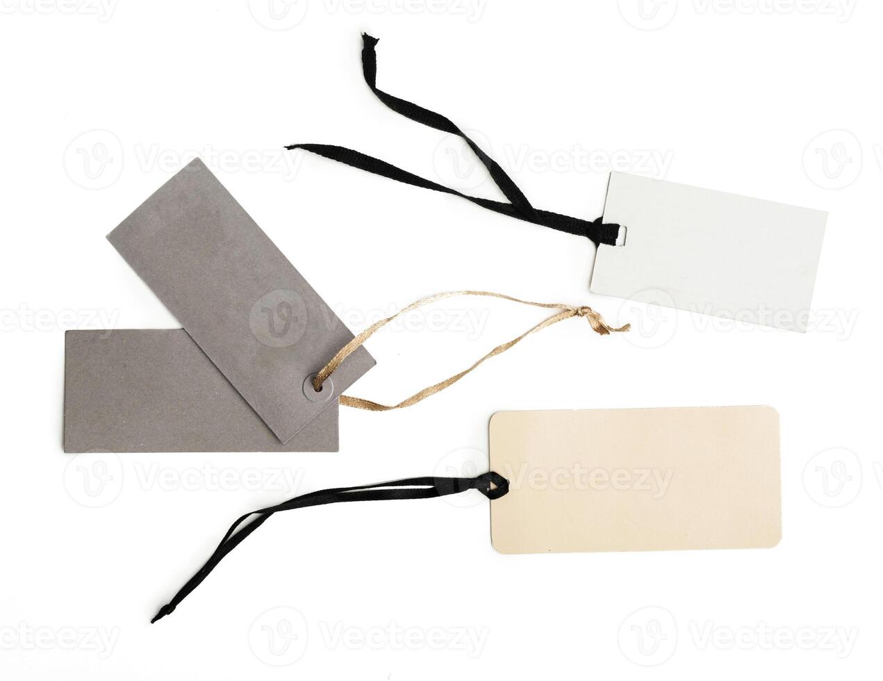 Empty shopping tag template. Isolated on white photo
