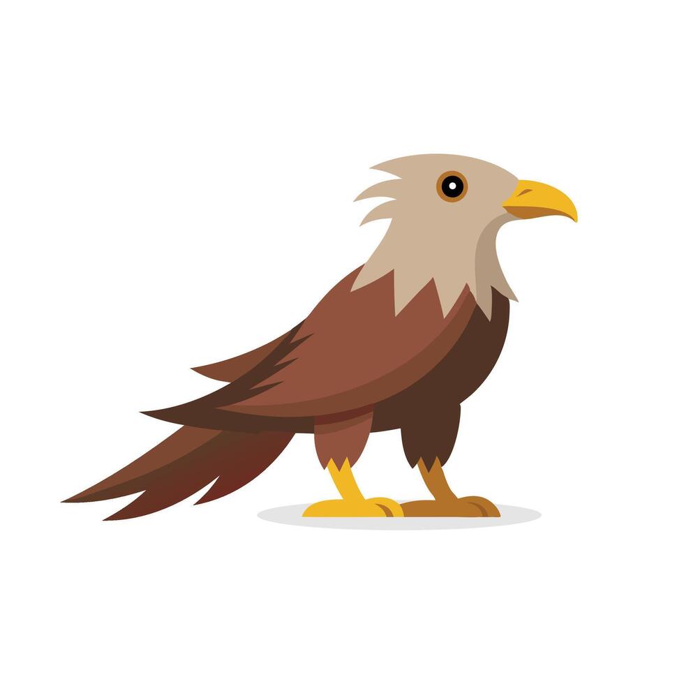 Eagle animal isolated flat illustration on white background. vector