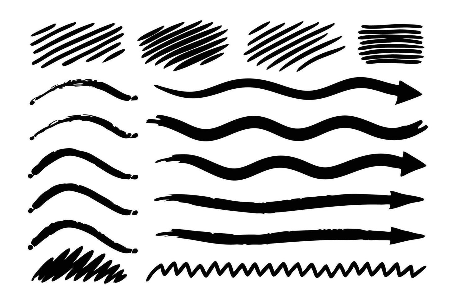 Chalk crayon or marker doodle rouge freehand scratches. Hand drawn lines, waves, squiggles by marker isolated flat illustration on white background vector