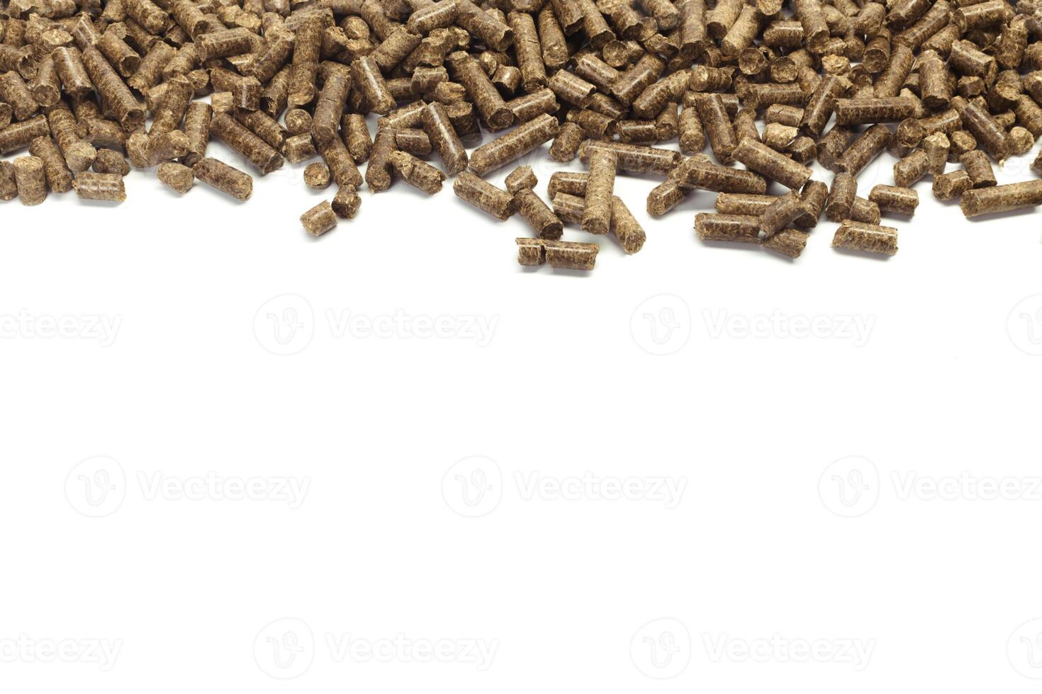 stack of wooden pellets for bio energy, white background, isolated photo