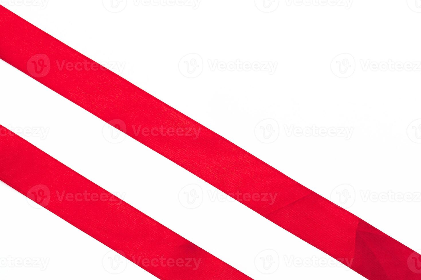 Red ribbon on white background photo