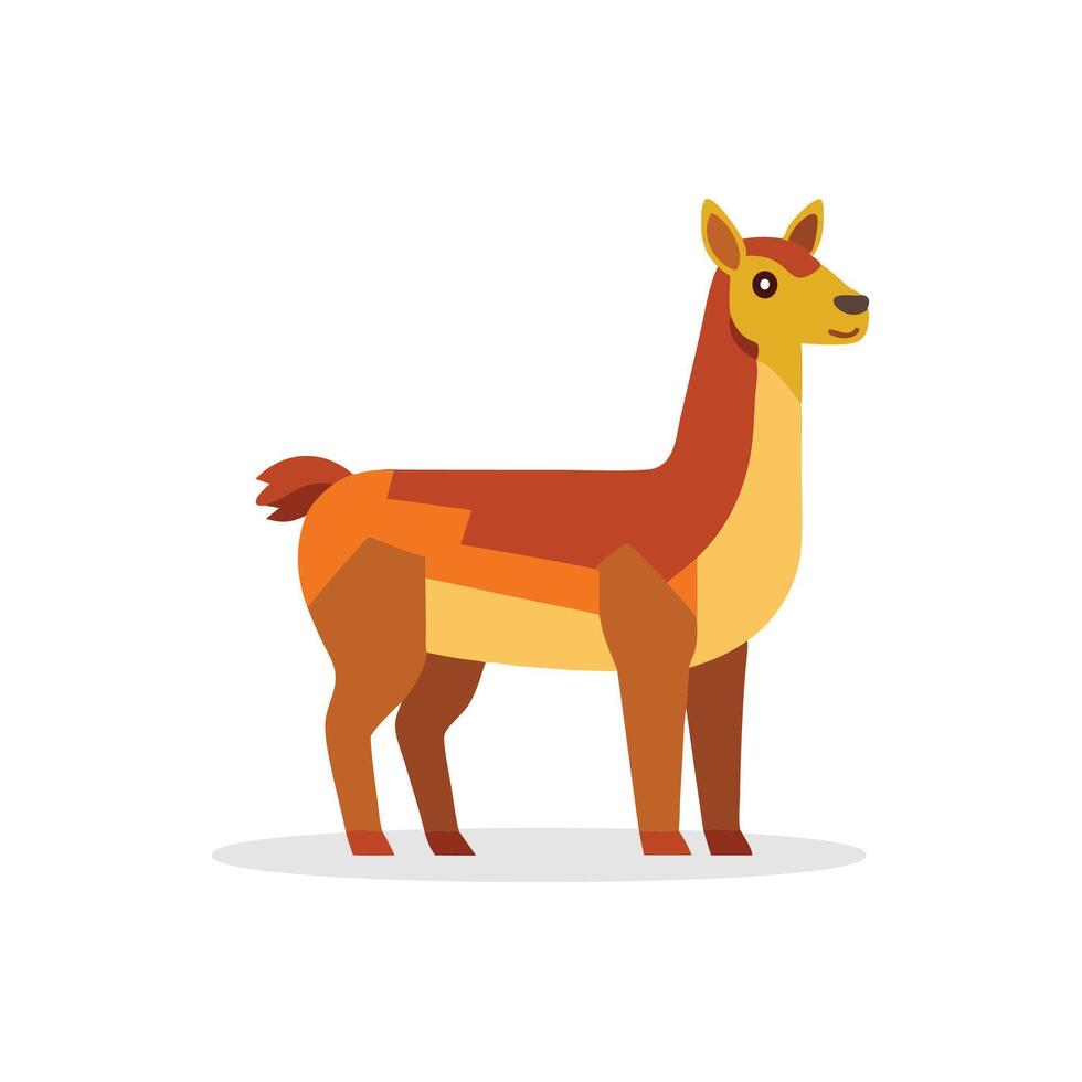 Llama animal isolated flat illustration on white background vector