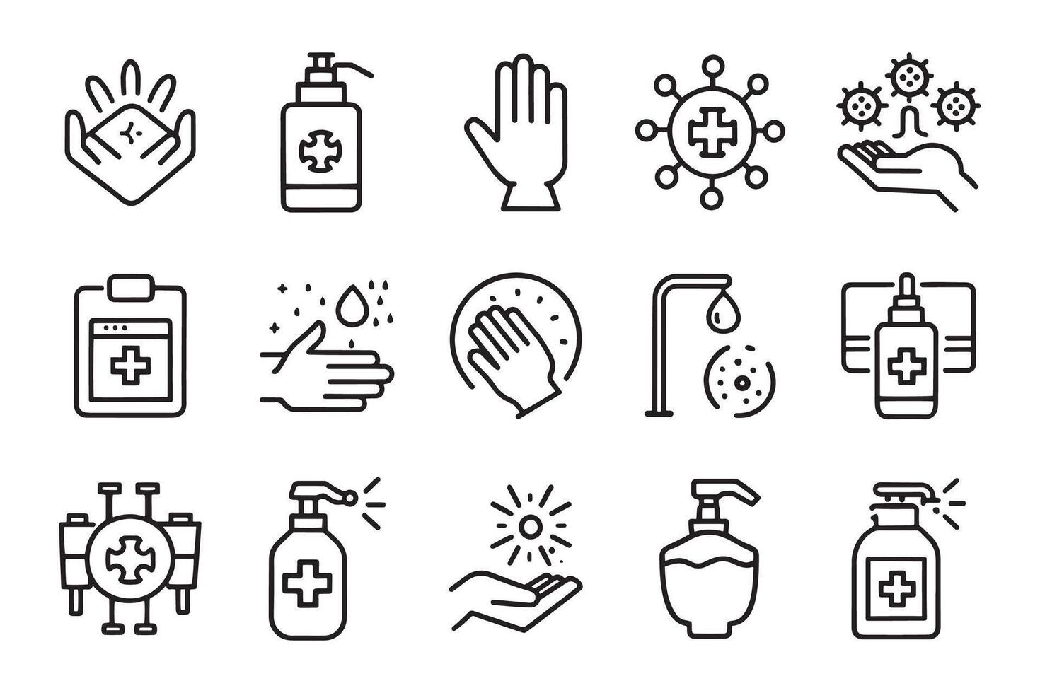 Mental health, healthcare, cosmetics, spa, medical related editable icon set isolated flat illustration white background. vector