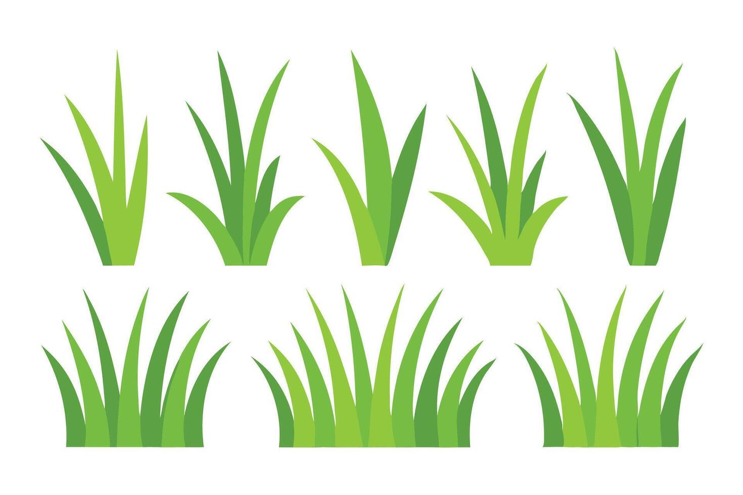 grass set isolated flat illustration on white background. vector
