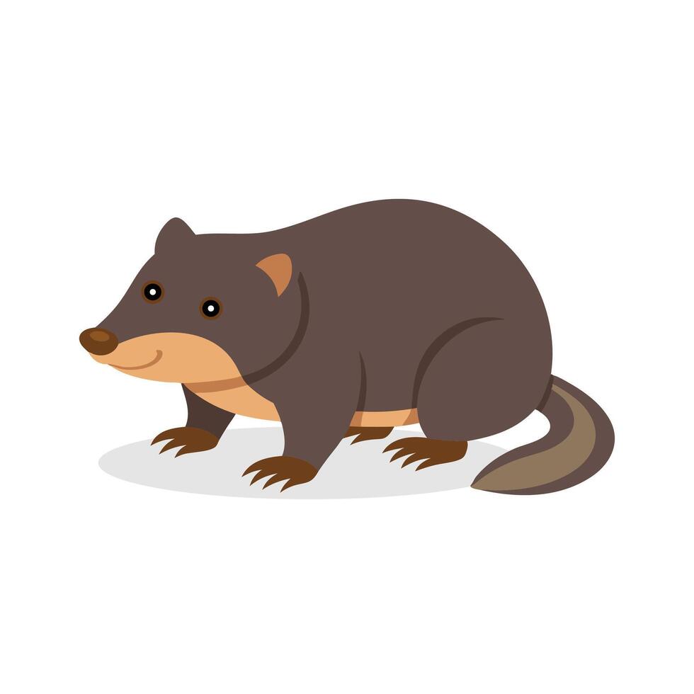 Mole animal isolated flat illustration on white background vector