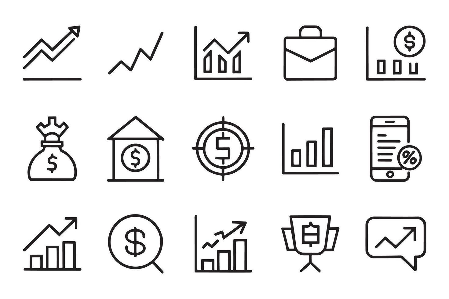 Stock Market. Investment, finance, related editable icon set isolated flat illustration white background vector