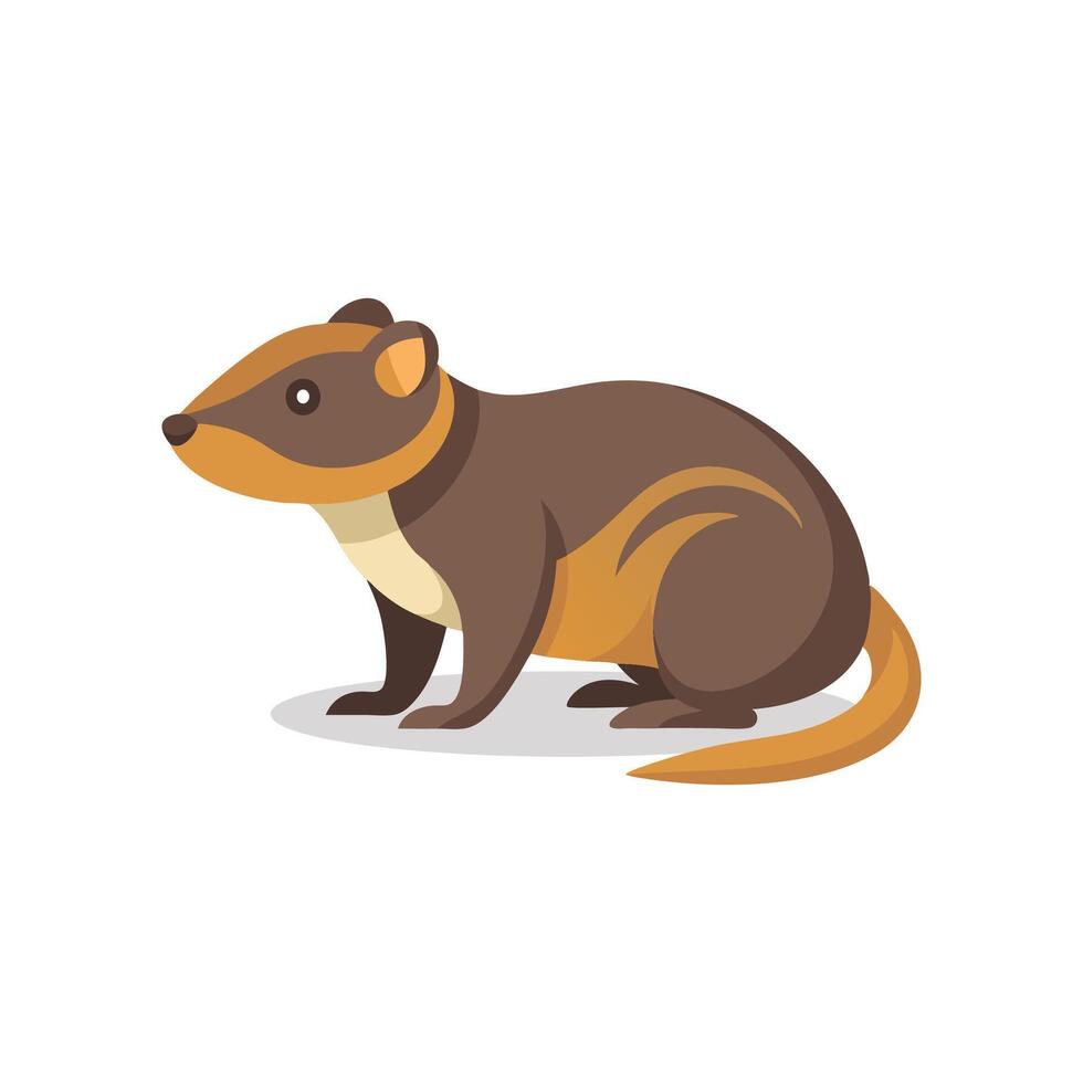 Lemming animal isolated flat illustration on white background vector