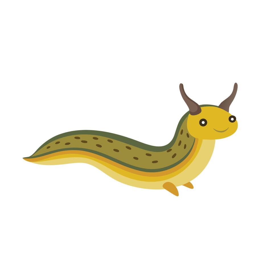 Slug animal isolated flat illustration on white background vector