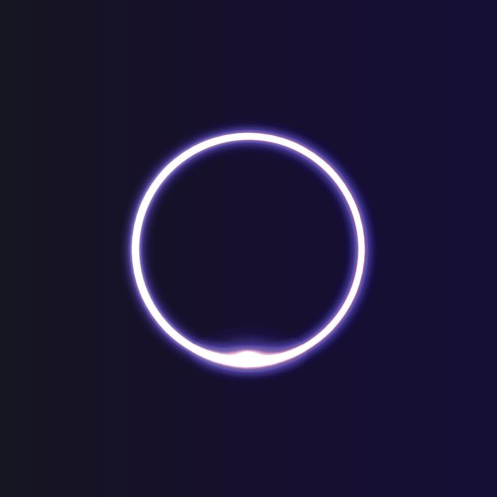 neon circle frames. Colorful night banner, light effect. Bright illuminated shape. Futuristic graphic element for social media stories. vector