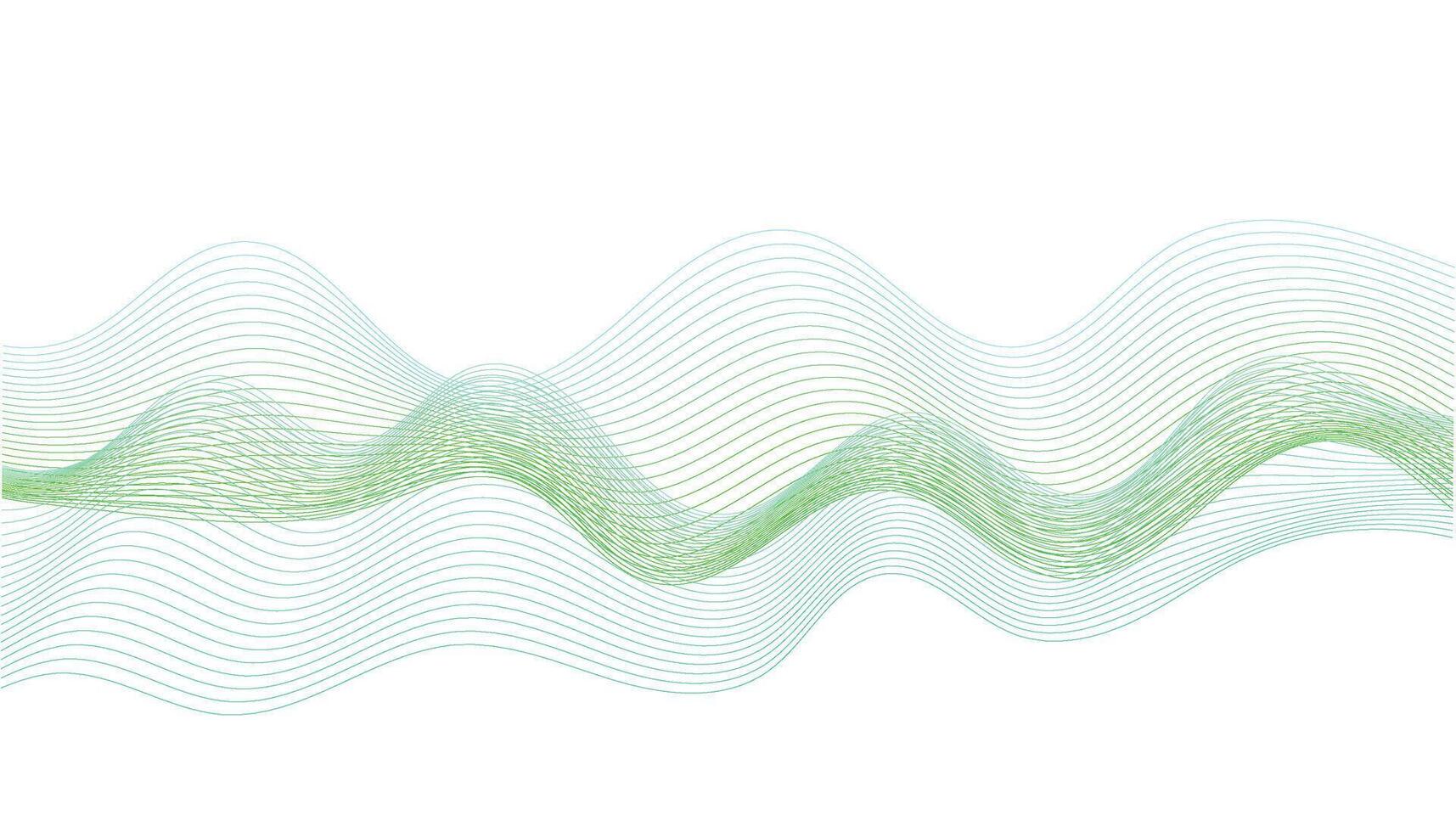 Abstract wave background design. Seamless green wave line pattern. Stylized line art background. Curved green wavy line, smooth stripe vector