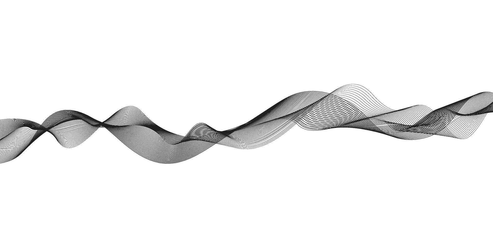 Abstract white background with black wave line. Modern gray wave on white background. Blending line background. vector