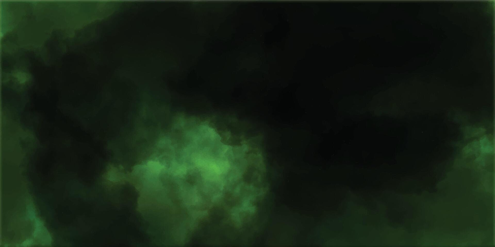 Dark green watercolor background. Modern green grunge texture. Abstract splash background. vector