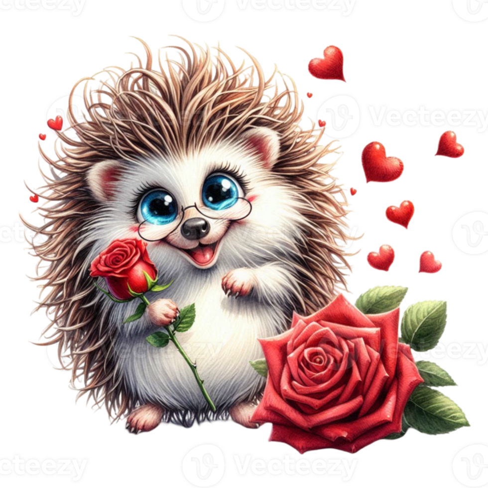 Funny Valentine Hedgehog Sublimation png