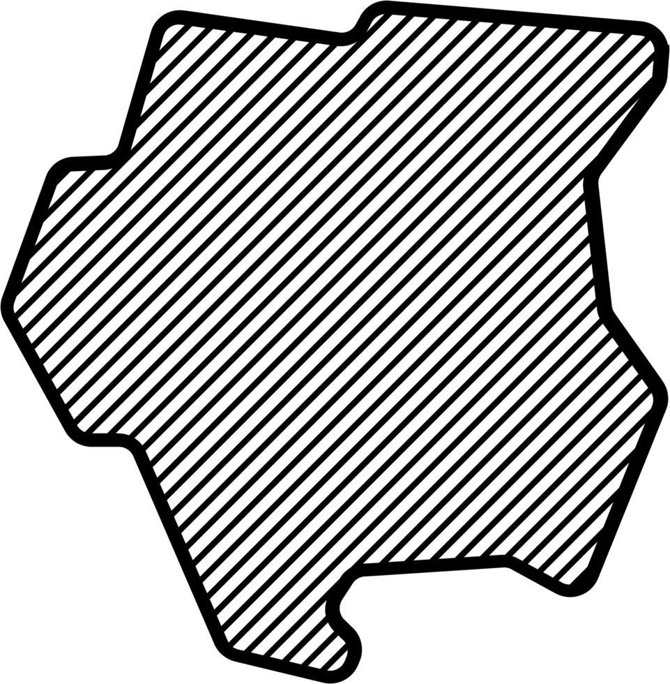 hatch line drawing of suriname map. png