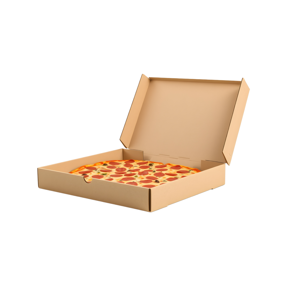 a mockup of a blank pizza box - Transparent Image png