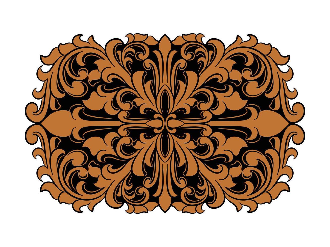 Engraved frame luxury wedding decoration vector