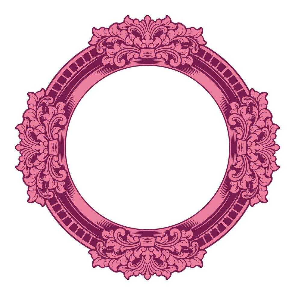 frame engraved floral element decoration vector