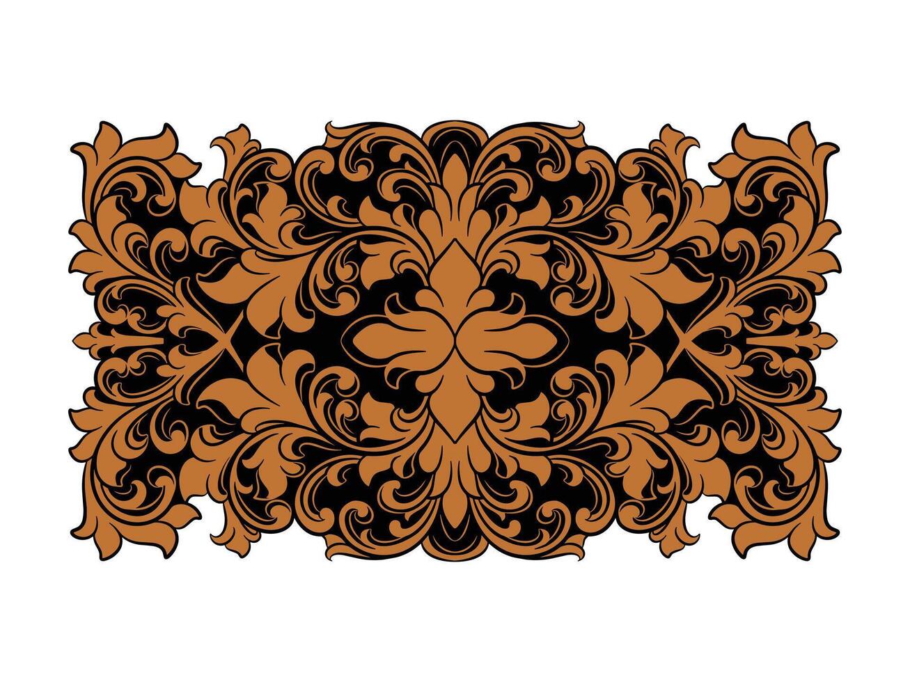 engraved brown frame for wedding invitation vector