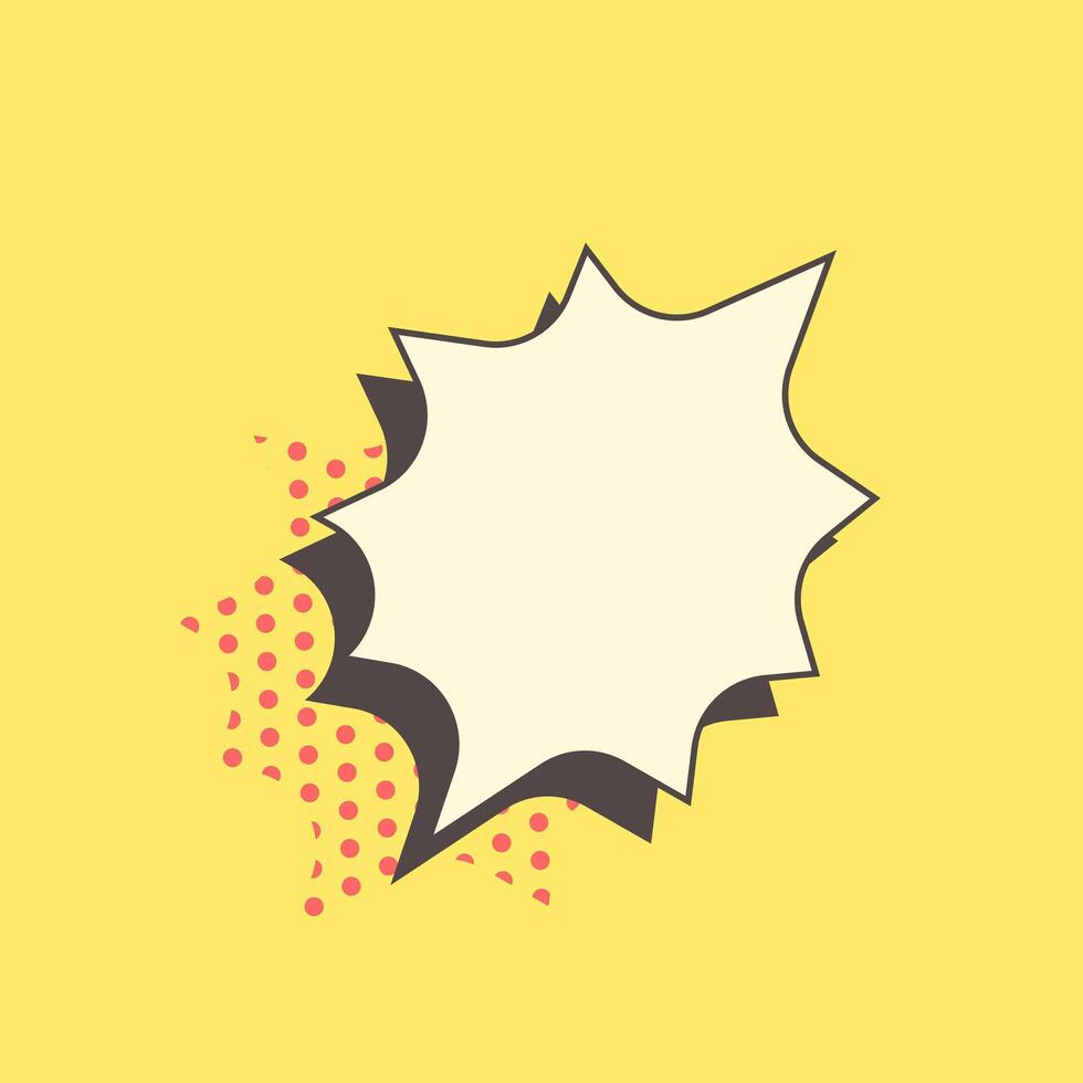 Bold retro speech bubble for comic messages. Decorative element vector