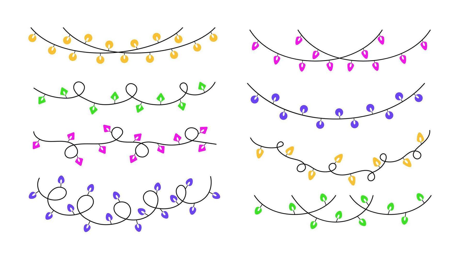 Set of Christmas garland. Design element. Flat illustration vector