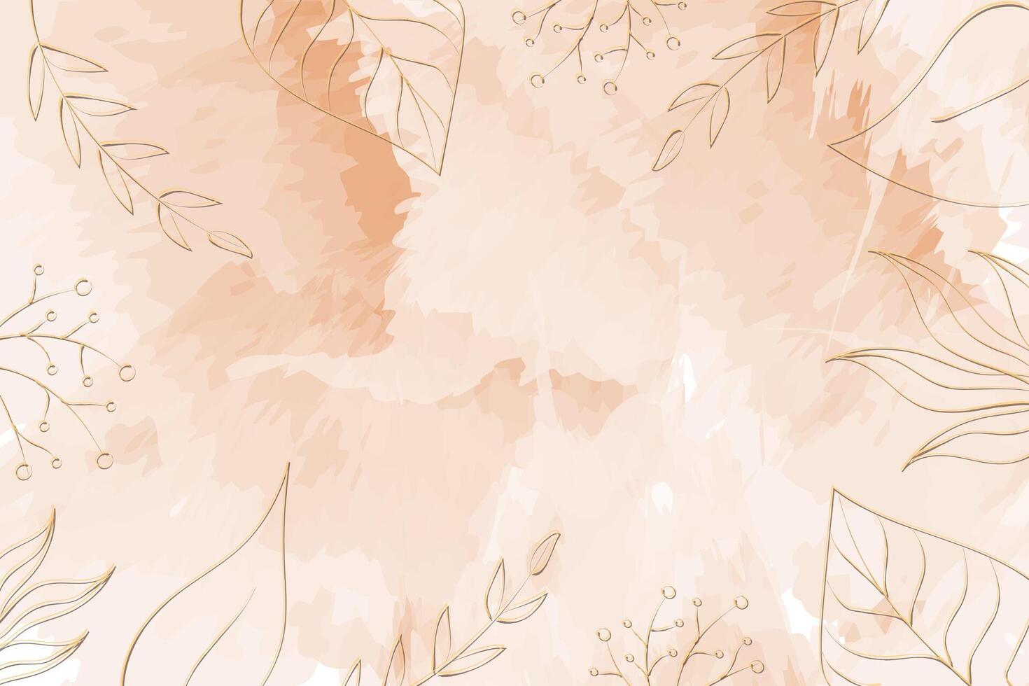 Abstract watercolor background with flora elements. Botanical design. illustration vector