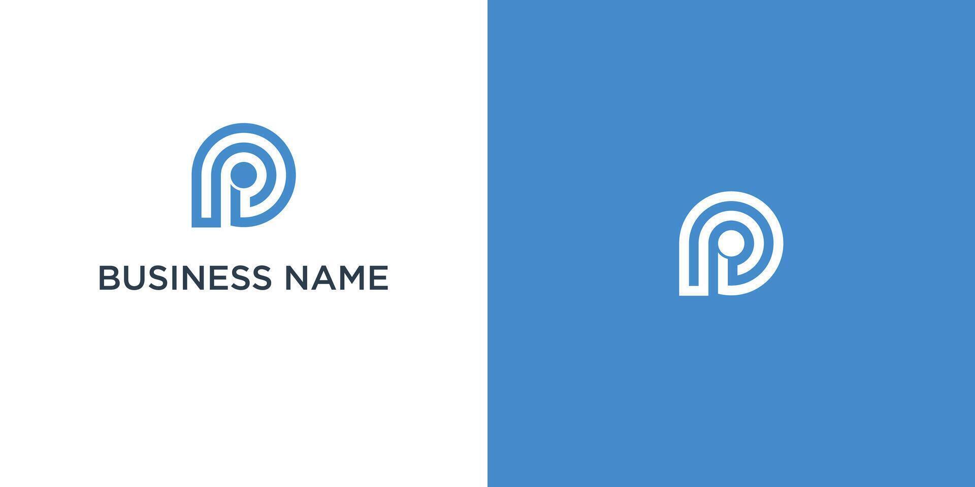 Initial IP logo design template illustration vector