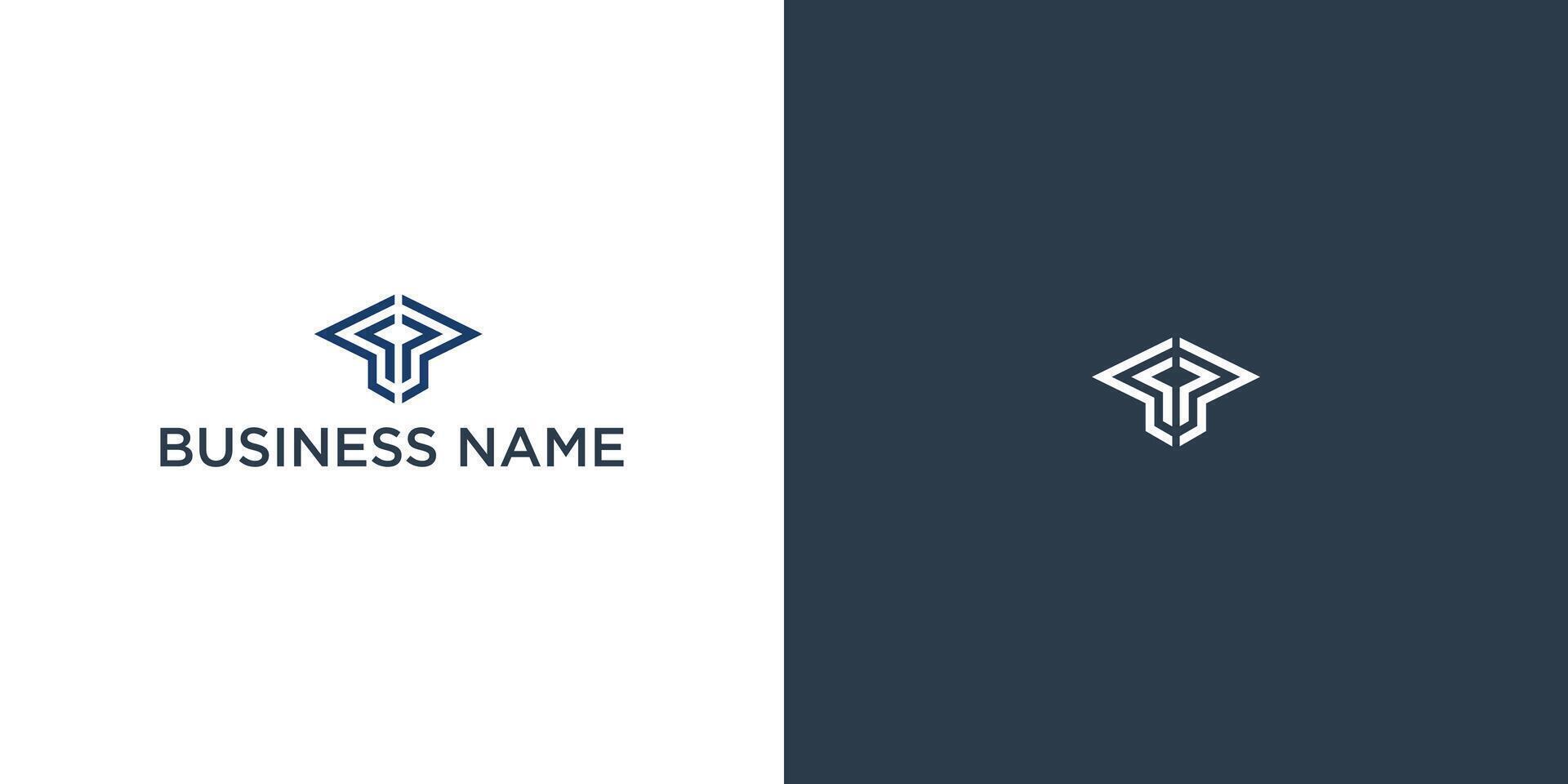 Alphabet logo that combines 2P letters into one logo symbol that is unique and original. vector