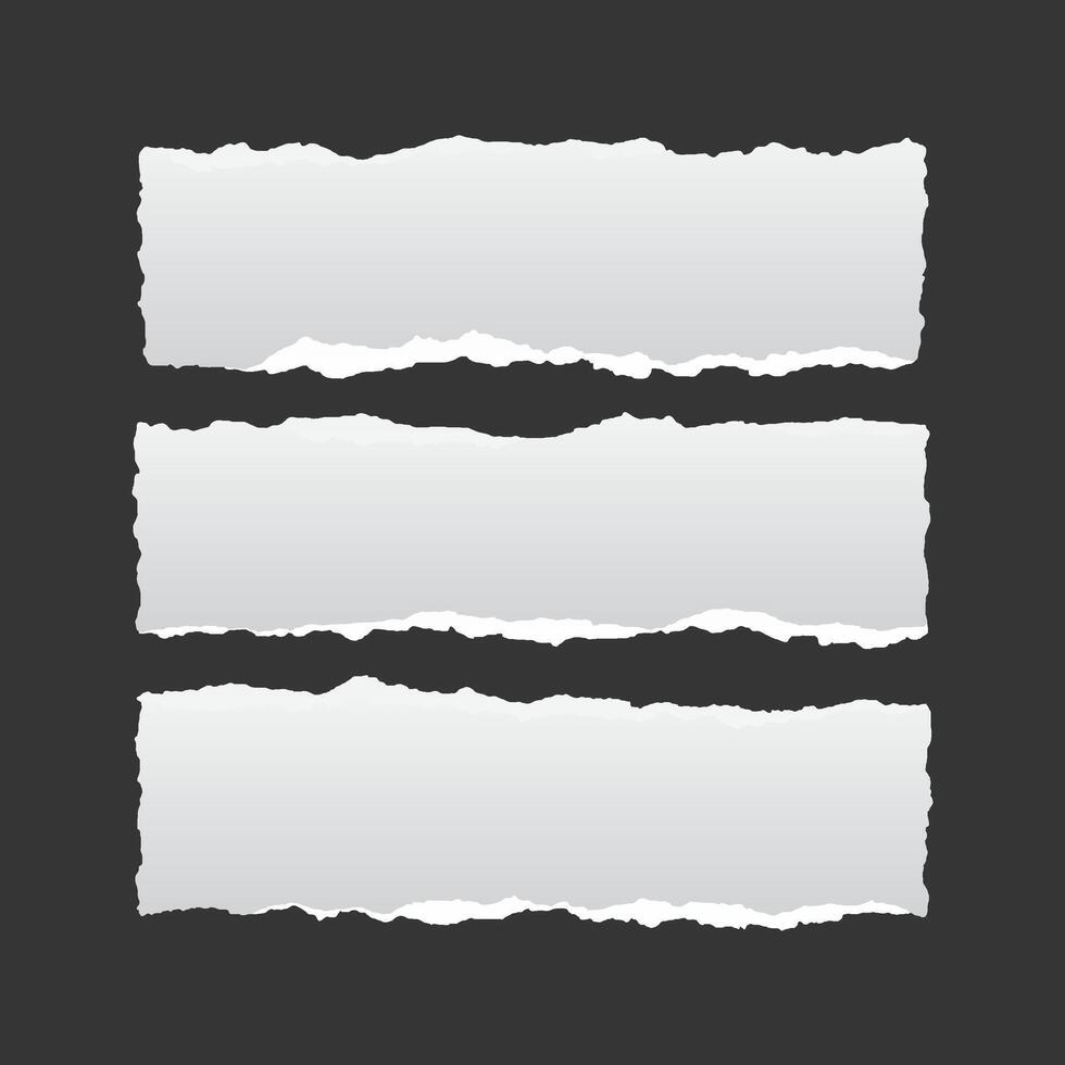 set of torn ripper paper sheet textures vector