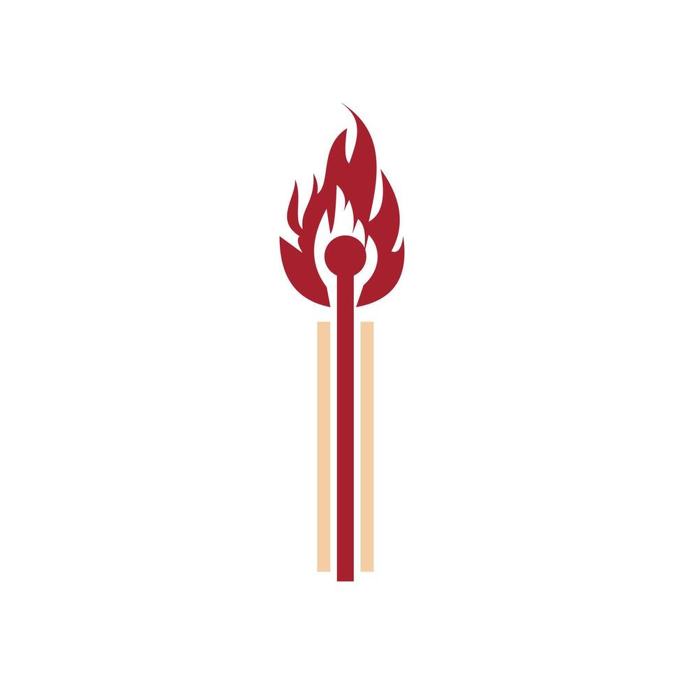 match stick icon logo design template vector