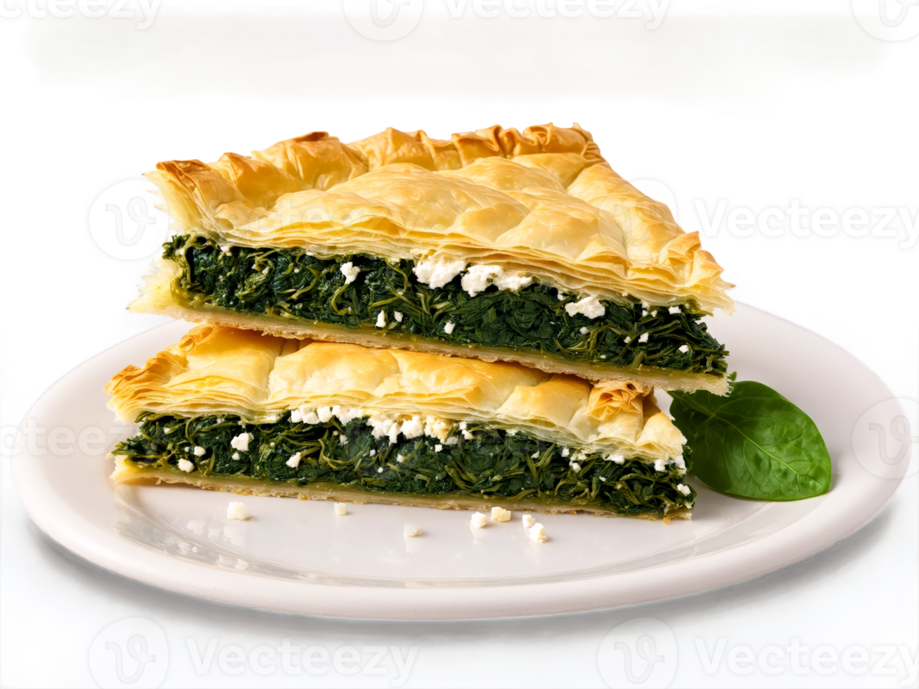 Spanakopita Layers of flaky phyllo dough filled with savory mixture of spinach feta cheese png