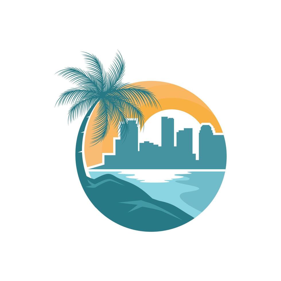 Summer Beach Logo Design Image vector