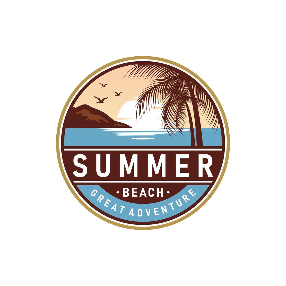 Summer Beach Logo Design vector