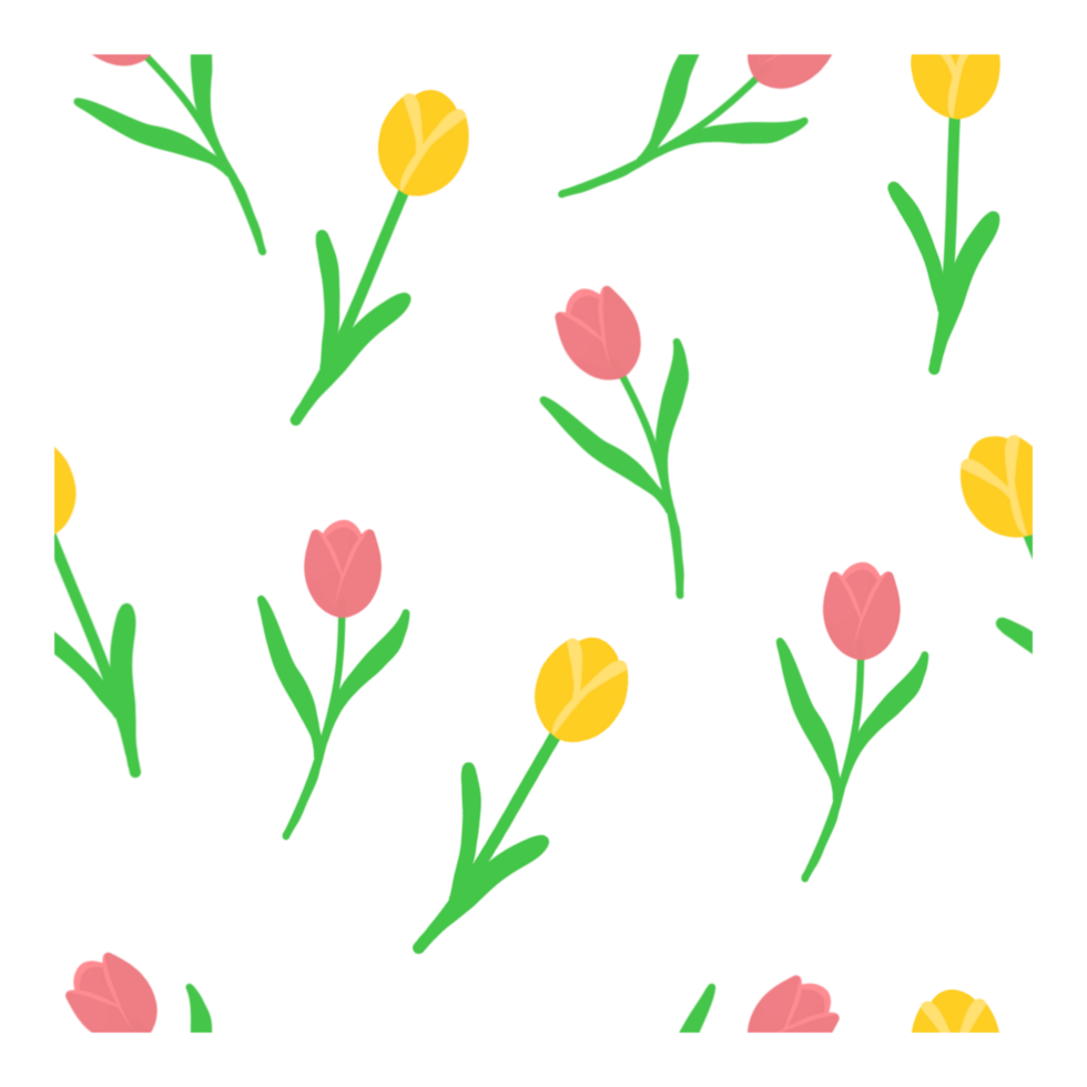 Tullip flower seamless pattern png