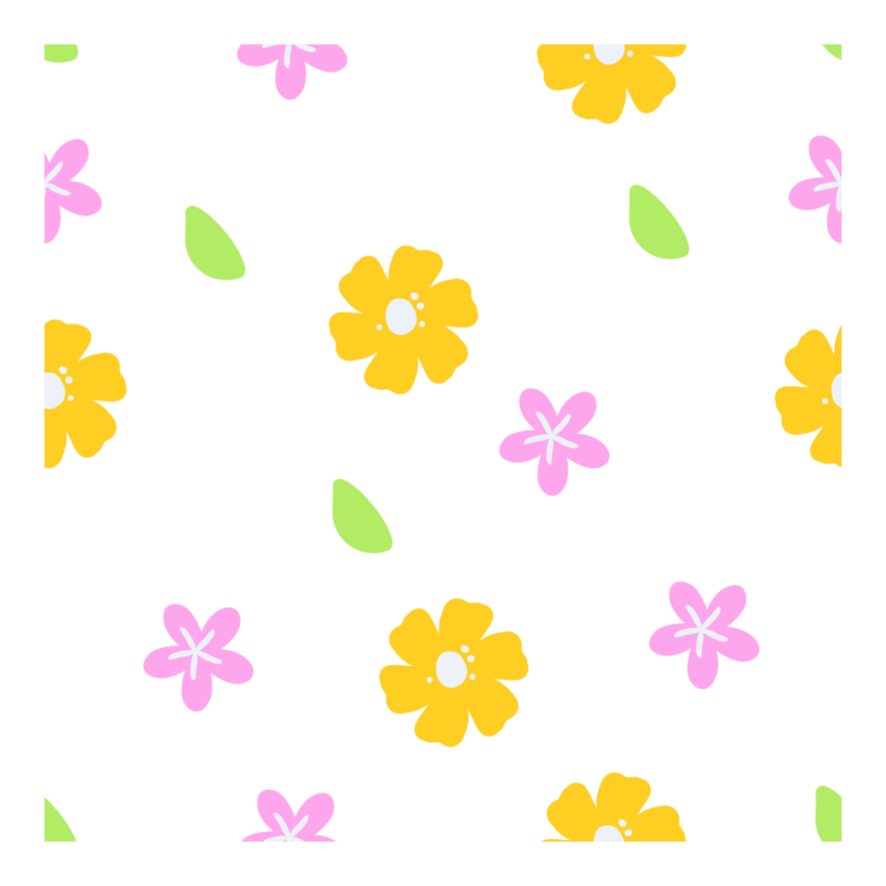 pink and yellow flower seamless pattern png