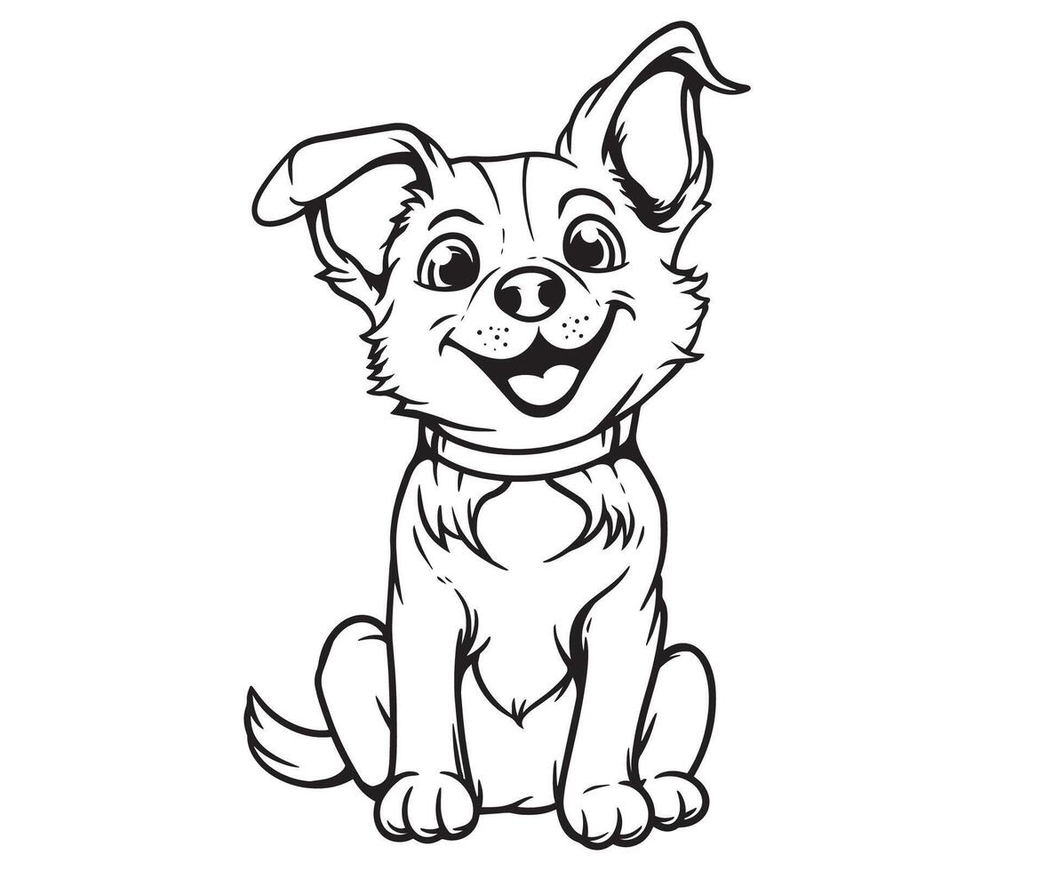 Cute Dog Smile Coloring Book vector