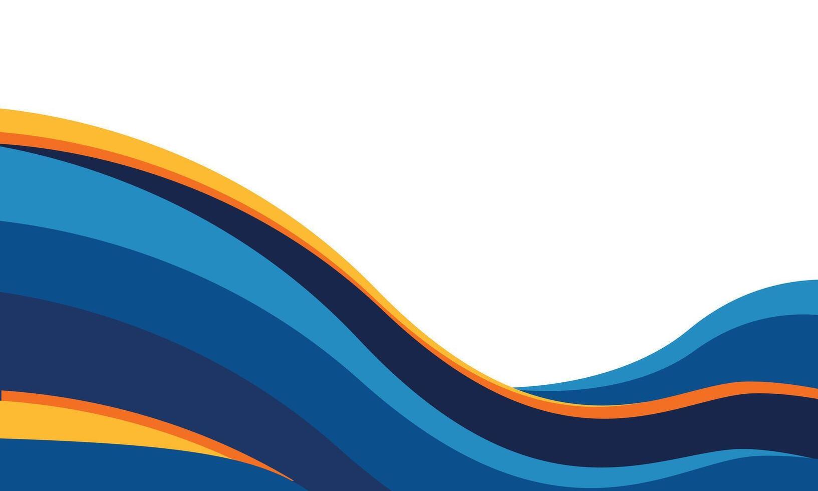 abstract wave background in blue and yellow colors for frame vector