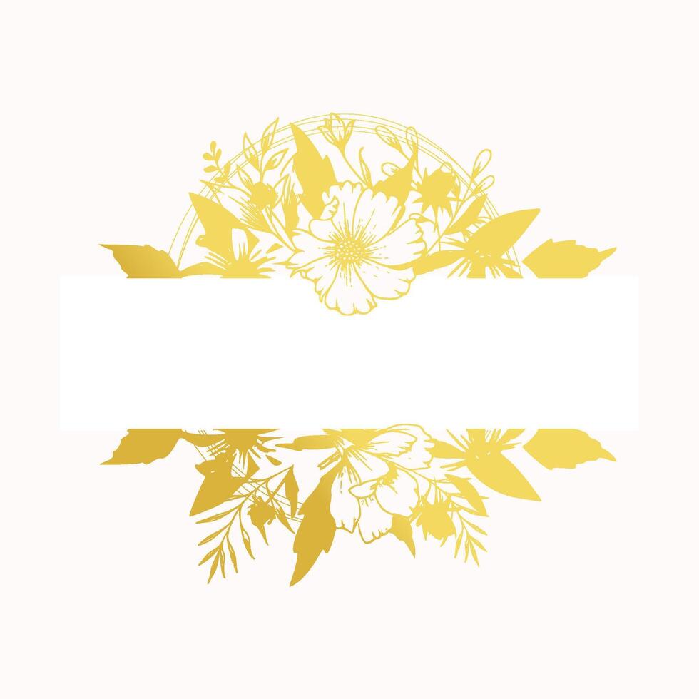floral frame for nameplate vector