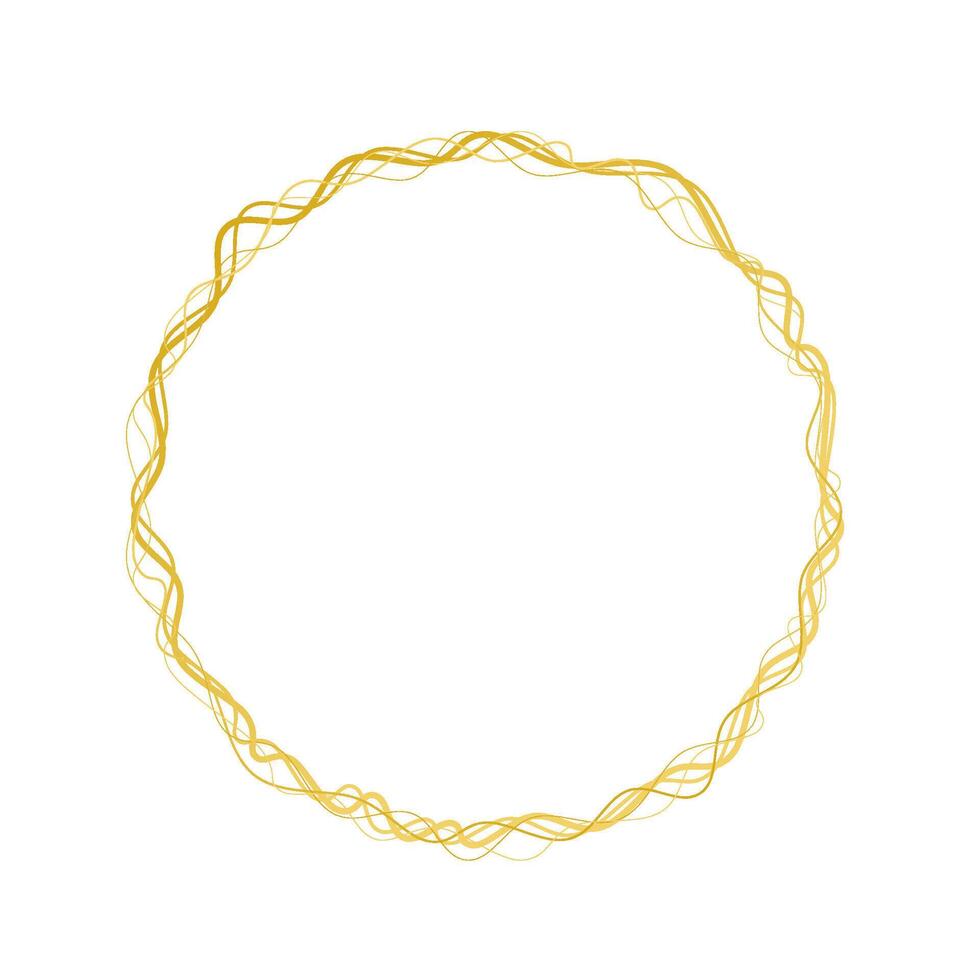 gold circle frame vector